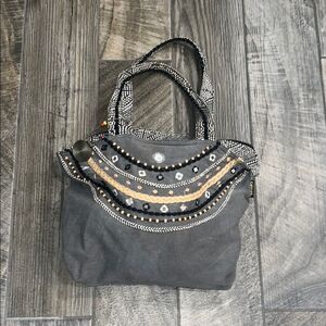 Catori Elegant boho Black and Tan Tote with Eye-Catching Design